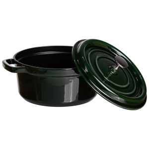 Кокотниця чавунна емальована 2,5 л, малахіт HP-FLG-9 green. Photo 3